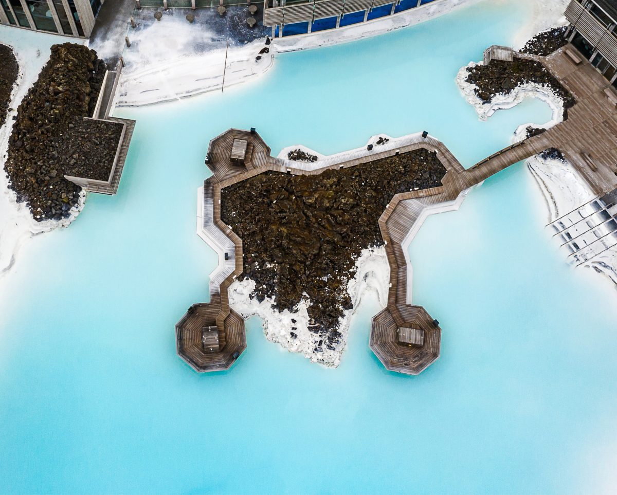 milky blue water in blue lagoon iceland