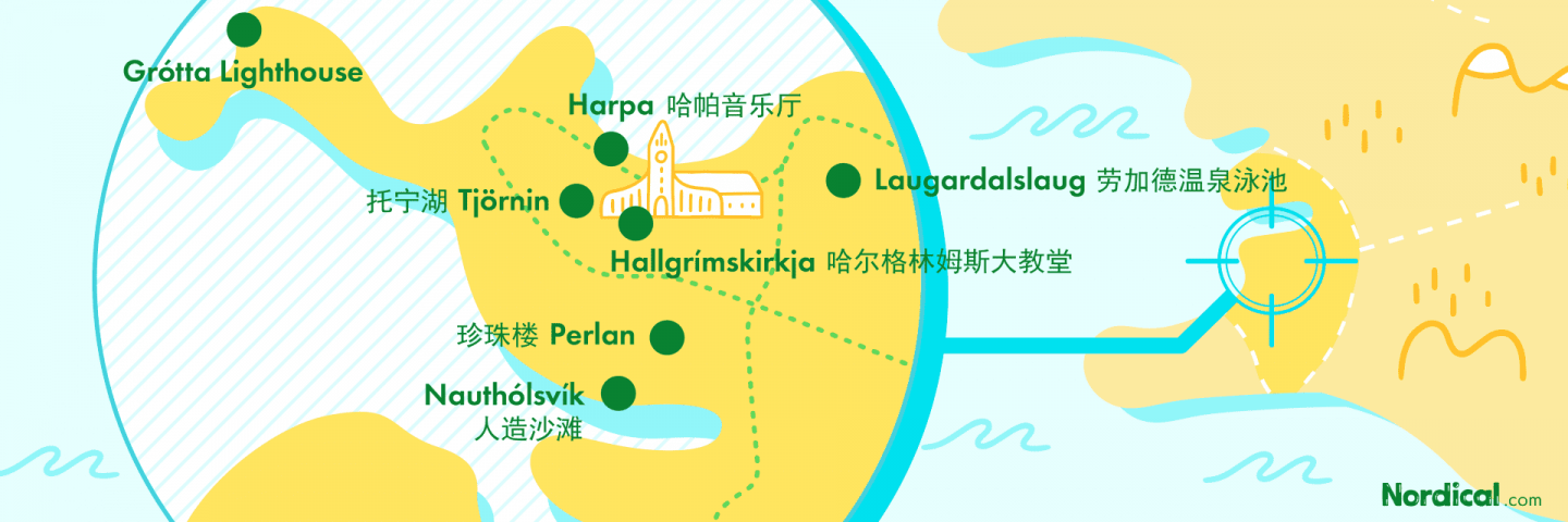 雷市地图Nordical Travel Iceland